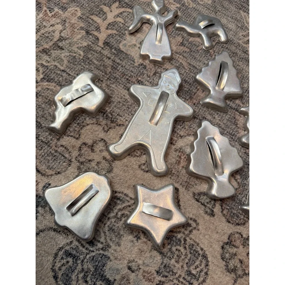 Vintage Aluminum Cookie Cutters Christmas Mid Century